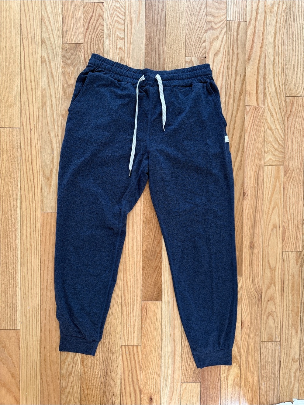 Vuori Navy Blue Terry Jogger Pants with White Drawstring